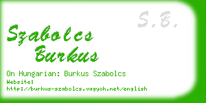 szabolcs burkus business card